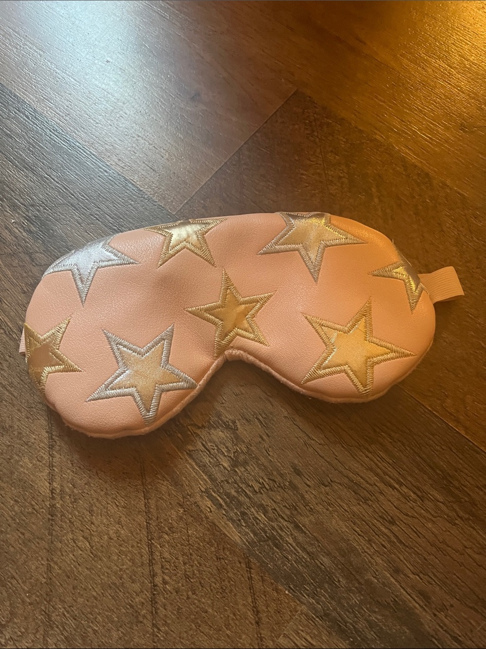Free People Pink Sleep Mask with Metallic Star Appliqués